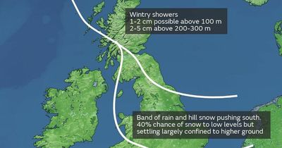 Met Office forecasts 40% chance of snow in UK tomorrow