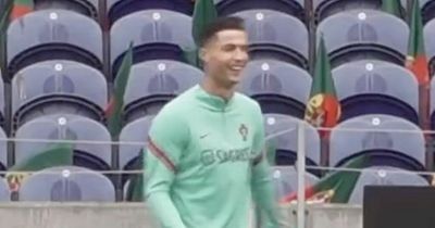 Cristiano Ronaldo mocks Portugal team-mate in new training clip