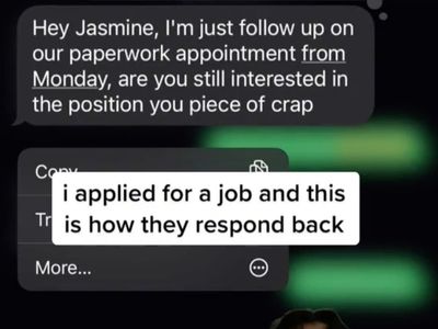 Woman receives text from hiring manager calling her a ‘piece of crap’