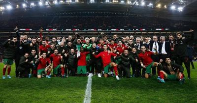 Manchester United star Cristiano Ronaldo reacts as Portugal qualify for World Cup