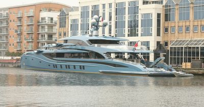 £38 million Russian superyacht with its own pool seized at Canary Wharf, London