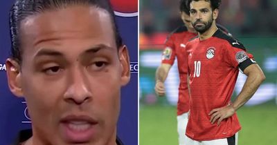 Virgil van Dijk reacts to Mohamed Salah's World Cup heartbreak in live TV interview