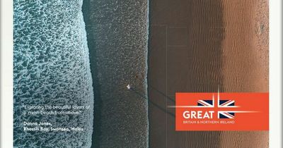 The stunning image of a Welsh beach that will greet thousands of people arriving at Heathrow Airport every day