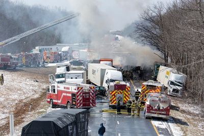 Death toll in 60-vehicle crash on Pennsylvania highway climbs to six after two-day search of wreckage