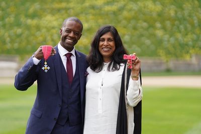 Acting couple plan champagne celebration after both collected royal honours