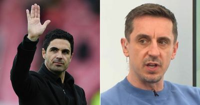 Gary Neville claims if Mikel Arteta was "hard" he would leave Arsenal if they got fourth