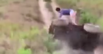 Heart-stopping moment reckless youth crashes quad bike without safety gear near Scots beach