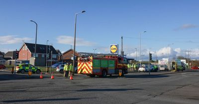 Seven-car crash by Lidl as one person trapped in vehicle