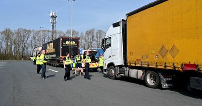 HGVs stopped at service stations to disrupt illegal immigration to the UK