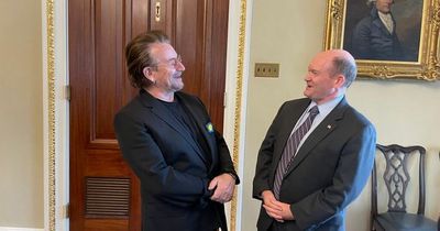 U2 frontman Bono spotted on Capitol Hill campaigning to ensure global access for Covid vaccines