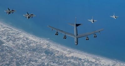 U.S. B-52H nuclear bomber flies from West Country to join Middle Eastern air forces
