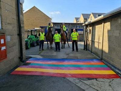 Spooked Met police horses given special training on walking over LGBT rainbow