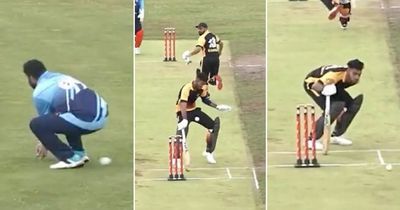 Commentators left in stitches as batter takes ball to nether regions in hilarious sequence