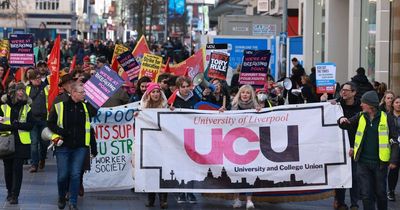 Protesters march through Liverpool against 'unjust' pension cuts