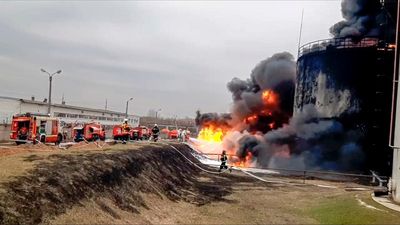 Russia blames Ukraine for fuel depot blast; Kyiv denies role