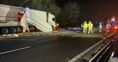 M4 crash sees one driver taken to hospital after two HGV lorries collide