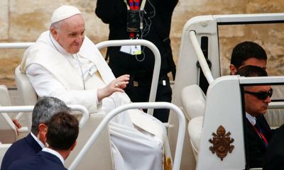 Pope Francis says visit to Kyiv ‘on the table’ and implicitly criticises Putin