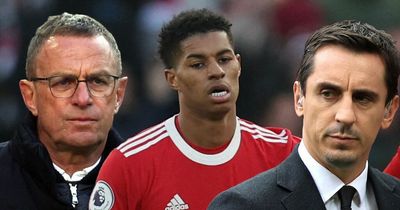 Gary Neville bemoans Ralf Rangnick's "incredible" Marcus Rashford decision