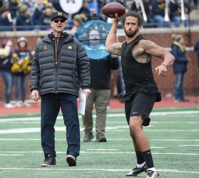 Lions check out QB Colin Kaepernick’s throwing event at Michigan’s spring game