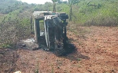 Van involved in accident in Jawadhu Hills found burnt