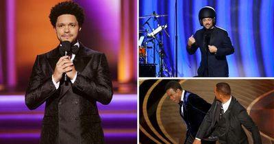 Will Smith MOCKED over Oscars slap at Grammys - and comedian presents in HELMET