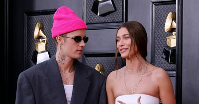 Grammys 2022: Justin Bieber dons oversized suit on red carpet with Hailey Bieber