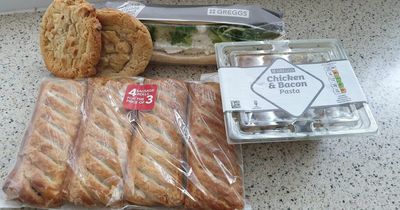 I bought a £2.59 Greggs ‘magic bag’ and got three different lunches