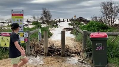 Stockton residents want solutions as yet another east coast low whips up waves to erode their beach