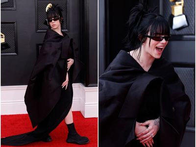 Billie Eilish rocks deconstructed Rick Owens trench coat at 64th Grammys Awards