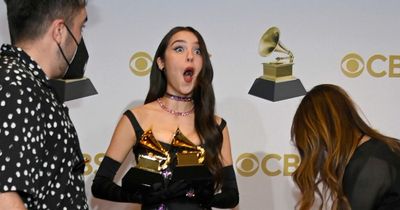 Olivia Rodrigo 'does a Taylor Swift' after accident with Grammy Award