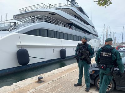 Spain police detain superyacht suspected to belong to a Russian oligarch in Mallorca