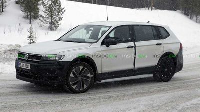 Unknown All-Electric Volkswagen Crossover Spied Posing As A Tiguan