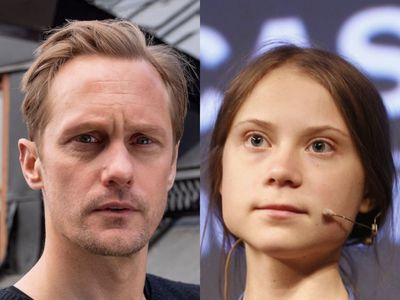 Alexander Skarsgård says he ‘almost’ ran over Greta Thunberg while cycling on his bike