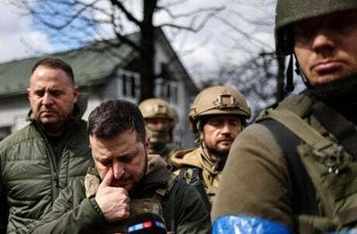Emotional Zelensky visits Bucha after war crimes by Vladimir Putin’s forces