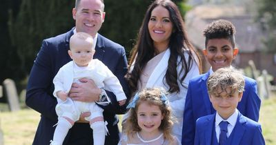 Kieran Hayler looks picture-perfect with fiancée and kids at Apollo's christening