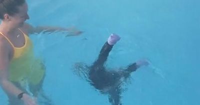 Parents divided over ‘scary’ TikTok video of baby being dropped into pool at swimming lesson