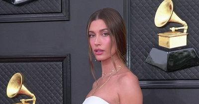 Hailey Bieber hits back at trolls who insist she had 'baby bump' in Grammy Awards dress