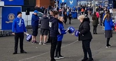 Rangers hand out 'Old Firm' flags at fan village ahead of Celtic as unseen derby branding emerges