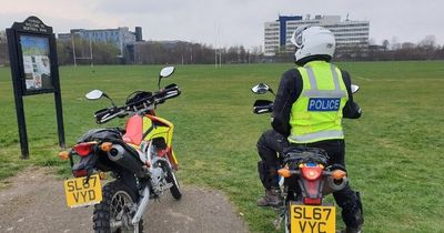 Three-year-old child 'on motorbike without helmet' as Scots joyriders 'tear up' park