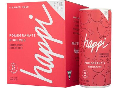 Michigan's Happi Cannabis-Infused Sparkling Water Launches New Flavor For Spring And 4/20: Pomegranate Hibiscus