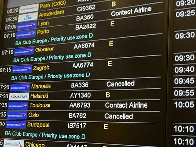 All the flights cancelled today from UK airports