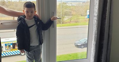 Scots mum left terrified young son could fall 20ft out flat window in fears over missing safety railing