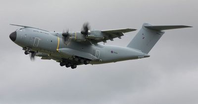 Glasgow skies shattered by sound of huge RAF military plane flying loops low above city