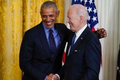 Barack Obama jokingly refers to Joe Biden as ‘vice president’ on return to White House