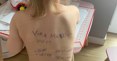Ukraine mum wrote contact details on two-year-old daughter’s back as they fled Kyiv