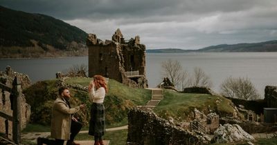 Scots photographer shares epic moment US tourist proposes at iconic Loch Ness Castle