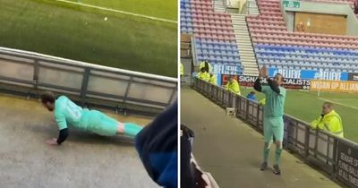 'I thought this is my chance': Full kit Wigan fan's hilarious attempt to get brought on as goalkeeper