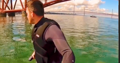 Dazzling Edinburgh video shows thrill-seeker on electric surfboard on the Forth