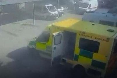 Watch: Moment ambulance hit by Russian strike outside children’s hospital in Mykolaiv