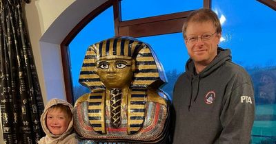 Dad creates life-size sarcophagus to help son with school project on ancient Egypt